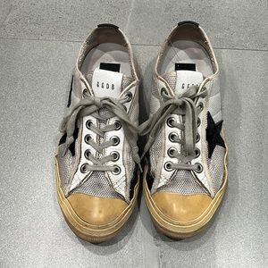 Golden goose sneakers white mesh with black star